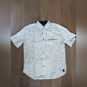 Floral print short sleeve button up shirt